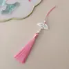 Guanshan Yue recomienda abanico de ácido acético con borla de 18 cm marcapáginas con pincho de perla linterna accesorios para ropa Hanfu cheongsam infantil