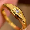 Libro Rojo Pequeño Explosiones Anillo de Oro Antiguo Vintage Antiguo 2025 Nueva Estrella Anillo de Cola de Estrella de Seis Puntas