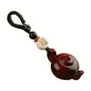 Nuevo Llavero de Tetera de Palo de Rosa con Colgante de Símbolo de Fortuna, Adorno de Mano para Mujeres, Cadena para Teléfono Estilo Masculino, Venta al por Mayor de una Pieza