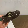 2026 Inverno Novidades Infantis Lã Fofo Bolinhas Mais Veludo Algodão Sapatos Estilo Coreano Unissex Moda Infantil Clássico Sapatos Birkenstock