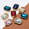 Yiwu colgante rectangular octogonal de acero inoxidable de un solo agujero acero titanio gema diy aretes collar accesorios para tocado material