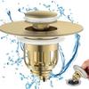 Tapón de desagüe de lavabo de baño con núcleo de rebote 2 en 1 para lavabo transfronterizo, filtro para lavabo de baño con tapón de desagüe antiatascos
