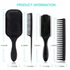 Set de Cuatro Piezas para el Cuidado del Cabello en Casa del Mismo Estilo de Amazon: Peine Suavizante de Masaje, Peine Curvo de Nueve Filas, Peine de Cola Puntiaguda para Recogidos, Peine de Dientes Anchos