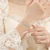 Pulsera de Pie de Mariposa Plata 999 Estilo Dulce y Amoroso para Mujer Pulsera de Borla Gradiente de Pegamento Pendientes de Zirconia para Chica Super Inmortal