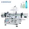 Máquina de enchimento automática de bomba magnética de 4 cabeças de mesa ZONESUN desinfetante de óleo essencial suco bebida leite pode máquina