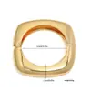 Comercio electrónico transfronterizo marca europea y americana simple, elegante, único, elegante cuadrado liso textura metálica pulsera abierta de brazalete