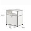 Mesa de Cabeceira Nórdica Simples USB Minimalista para Quarto com Tranca Celebridade da Internet Combinação Modular Doméstica Armazenamento Gabinete Lateral de Aço Inoxidável