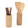 Soporte de Palillos de Bambú con Drenaje, Jaula de Palillos de Bambú para Uso en Restaurante, Caja de Palillos para Vajilla de Cocina, Catering Comercial con Logo Personalizado