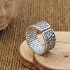 999 Joyería Hombres y Mujeres Piscis Sutra del Corazón Anillo Abierto Puro Anillo de Escritura Grabada Retro
