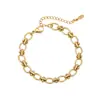 Pulsera de Acero de Titanio de Moda Ins Europea y Americana, Nuevo Estilo, Sin Decoloración, Chapada en Oro de 18 Quilates, Joyería de Pulsera de Alta Gama, Venta Caliente Transfronteriza