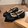 2026 Nuevo Diseño Estilo Francés Zapatos de Cuero con Hebilla Pequeña y Suela Suave, Zapatos de Temporada Baja Primavera y Otoño, Zapatos Mary Jane para Mujer con Moño