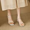 Novo Estilo de Verão 2025 com Saia, Sandálias de Salto Alto com Ponta Aberta, Biqueira Francesa com Strass de Fada, Sapatos Femininos da Moda