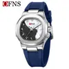 Reloj Masculino Más Vendido Transfronterizo Oufani Simple Doble Esfera Números Árabes Reloj Cuadrado Clásico de Cuarzo