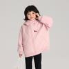 Pudding Haru Outono e Inverno Nova Roupa Quente Acolchoada de Algodão com Capuz Costura Xadrez em Forma de Losango Top de Inverno com Capuz para Bebês