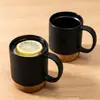 Caneca Cerâmica com Base de Cortiça Personalizada com Gravação de Logo Adesivo para Hotel B&B Evento de Empresa Presente Copo de Água