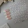 Pegatinas adhesivas para decoración de uñas, diseño de flor de cerezo en relieve transfronterizo, nuevas pegatinas de uñas rosas, frescas y lindas, populares entre las influencers, perfectas para un look femenino