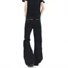Calça Jeans Estreita Bordada com Quatro Listras Pretas para Homem, Estilo Americano Primavera e Outono com Design Único, Calça Reta com Barra Flare