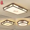 Nova luminária de teto em madeira de nogueira estilo chinês, estética estilo Song, retangular, luz principal para salas de estar amplas e planas, luz para quarto e escritório inspirada no Zen