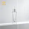 Frasco conta-gotas de vidro transparente de 30ml, frasco vazio para dispensar sérum de óleo essencial com fundo grosso, material de embalagem cosmética