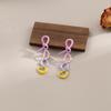 Aretes de Corazón Colorido de Dopamina para Mujer Aretes Largos Versátiles para Chica Dulce, Cool y Picante Accesorios de Oreja Nuevos de Gama Alta