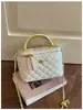 Bolso de cadena acolchado estilo Chanel transfronterizo para mujer, nuevo bolso caja de nicho de alta gama, versión coreana ins para hombro y bandolera