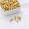 Cuentas Redondas Lisas de Color Conservante Chapadas en Oro de 14K Cuentas Espaciadoras Doradas Accesorios para Pulseras Collares Hechos a Mano para DIY Venta al por Mayor