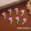 Acessórios de arte para unhas de tulipa com textura de liga, estilo de luxo leve, flores de rosa com gota de óleo, flores de unha da moda, acessórios de unha vestíveis