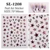 Pegatinas para Uñas de Chica Hot Transfronterizas Estampado de Leopardo Estrella Impermeables Adhesivas Rosa Neón Negro Estampado de Leopardo Estilo Sl