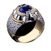 Hecheng wish Anillo de Diamantes Zafiro Blanco Natural de Moda para Hombre de Nuevo Estilo Más Vendido Anillo para Hombre