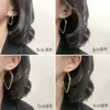 Pendientes de Aro Grandes de Plata Pura de Moda para Mujer 2024 Nuevos Populares Aro Liso Pendientes de Alta Gama Joyería de Aro Circular Europea y Americana