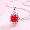 Collar de Plata de Ley S925 con Diseño Único, Colgante de Girasol Estilo Lujo Ligero para Mujer, Gargantilla de Perlas de Gama Alta Estilo Coreano para Mujer