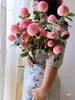 Flores de Pessegueiro Artificiais Flores Artificiais Decoração de Frutas para Casa Arranjo Floral de Mesa Haste Única Fresco e Elegante Estilo Antigo Adereços de Fotografia