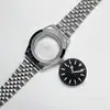Caixa de relógio com vidro de safira, pulseira de três elos/cinco elos, compatível com movimento 8215/1612, conjunto completo de acessórios para relógio