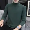 Camiseta base térmica de doble cara para hombre para otoño e invierno con cuello alto tipo tortuga, camiseta de manga larga con forro polar, camiseta interior de cuello medio