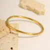 Pulsera de Acero de Titanio que No se Desvanece, Estilo Minimalista Europeo y Americano, Anillo Liso Pulido al Vacío, Pulsera con Cierre de Acero Inoxidable para Mujer