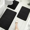 Juego Transfronterizo de 3 Piezas de Alfombrillas de Baño Rayadas, Alfombras Pequeñas de Franela, Felpudos Bordados Absorbentes para Baño, Felpudos para Puerta de Entrada