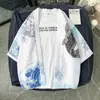 Ropa de estar cruzada para hombre del sudeste asiático, cárdigan estampado estilo chino de manga tres cuartos para hombre, bata de pareja, Hanfu para hombre