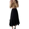 Talla Grande Otoño e Invierno Petite Falda de Traje Irregular Midi para Chicas Gorditas Cintura Alta Cubriendo la Entrepierna y Adelgazante Falda