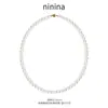 Colar de Pérolas Ninina Shijia Fivela Magnética Estilo Francês Feminino Luxo Leve Nicho Acessórios de Colar Corrente para Clavícula Retrô