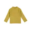 Ropa para niños Nuo Mi Wanzi, suéter básico liso de punto para niñas, estilo otoño/invierno, cuello semialto, amigable con la piel y cálido