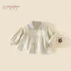 Ropa para niñas Mengjia Ban, abrigo de otoño 2026, nuevo modelo primavera y otoño, top de algodón puro estilo coreano para niños, chaqueta para bebés y niños pequeños