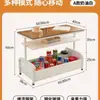Mesa de Centro de Vidro Temperado Cor Creme, Criativo Armário Lateral de Cabeceira para Quarto, Carrinho Pequeno Multifuncional de Luxo Leve para Sala de Estar