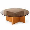Mesa de Centro Moderna Simple de Vidrio Templado Sala de Estar Apartamento Pequeño Redonda Cuadrada Multicolor Balcón Mesa Pequeña de Café Habitación de Alquiler Mesa Pequeña de Café