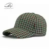 Chapéu Xadrez para Homens e Mulheres, Novo Estilo Outono e Inverno, Versão Coreana Proteção Solar Aba Curva Topo Rígido Boné de Baseball, Tendência