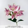Flores Artificiais, Lírios de 3 Cabeças, Flores Artificiais para Salões de Casamento, Arranjos Florais de Casamento, Flores Artificiais no Atacado, Flores de Seda para Decoração, Decoração de Sala de Estar de Alto Padrão