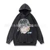 Moletom com Capuz Street Estilo Americano Vintage Estampado Distintivo Masculino e Feminino Primavera e Outono Novo Design Desgastado Lavado Suéter