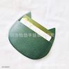 Portatarjetas con Forma de Cabeza de Gato de PVC en Relieve Etiqueta de Equipaje con Forma Especial Etiqueta de Identificación de Equipaje Verde Oscuro Etiqueta de Identificación de Producto Personalización