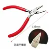 Pinzas de punta fina transfronterizas, pinzas de resorte, pinzas para modelar joyería, pinzas hechas a mano, pinzas de mango rojo para sujetar y enrollar alambres de oro, plata y cobre