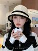 Sombrero de Pescador para Mujer Nuevo Otoño e Invierno Cálido Protector Solar de Punto Sombrero Cubeta Estilo Japonés Versátil Felpa de Cordero Combinación de Colores Sombrero Cubeta