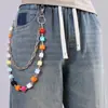 Cadena de Pantalón de Moda Cubo de Queso Colorido Doble Capa Tendencia Cadena de Mezclilla Cadena de Color Bloqueo de Color Cadena de Cintura M&M Cadena de Pantalón Hip-Hop